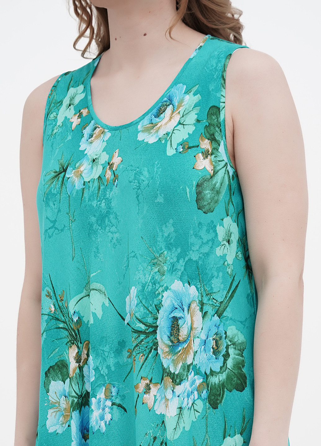 Зелена повсякденний сарафан оверсайз Saimeiqi з квітковим принтом