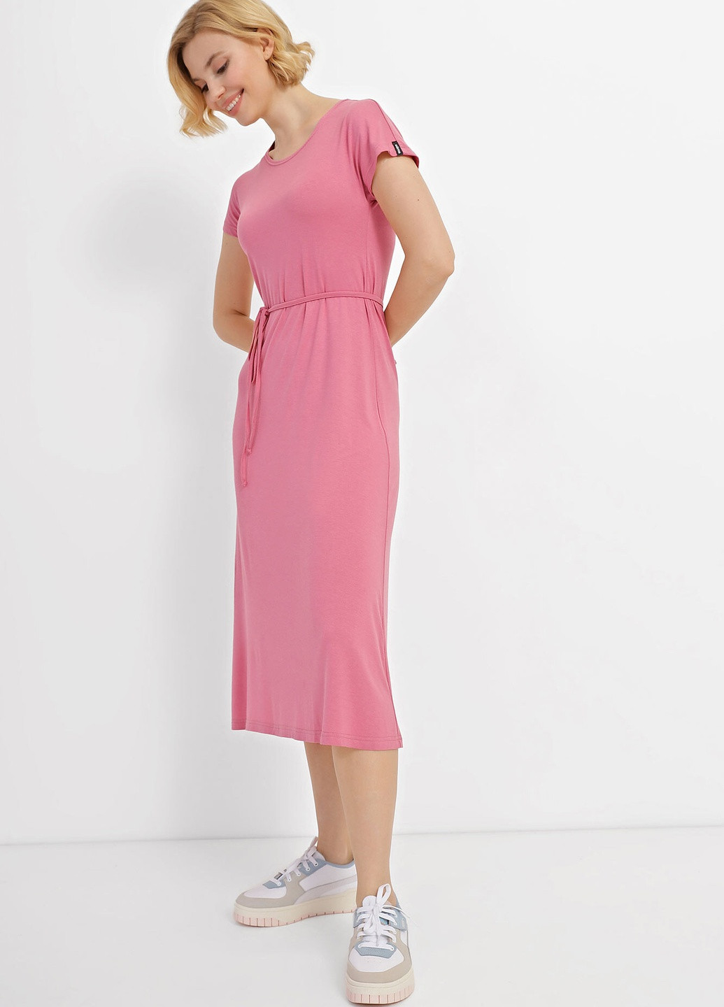 Рожева кежуал сукня luisa Garne однотонна