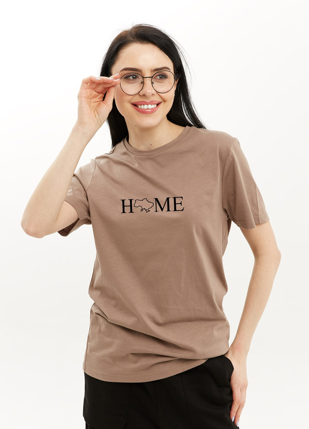 Бежевая летняя футболка luxury home_ukr Garne