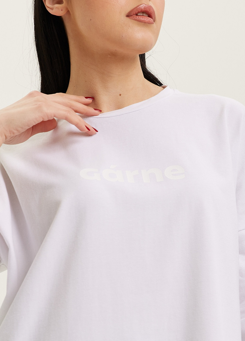 Белая летняя оверсайз футболка Garne