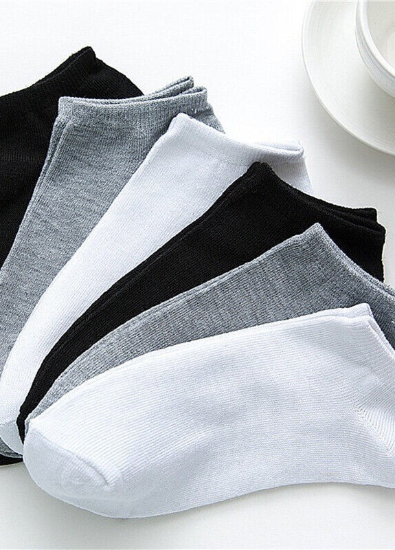 Білі набір шкарпеток 6 пар короткі однотонні чоловічі безшовні дихаючі organic cotton носки 39-41 men's JILL ANTONY однотонні (258722935)