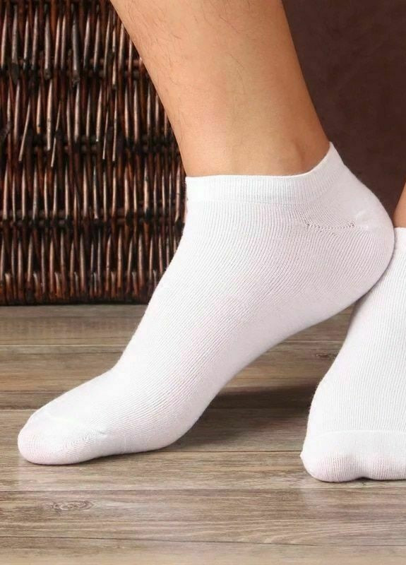 Шкарпетки чоловічі короткі однотонні безшовні дихаючі якісні ORGANIC cotton білі носки 39-41 men's JILL ANTONY (258722942)