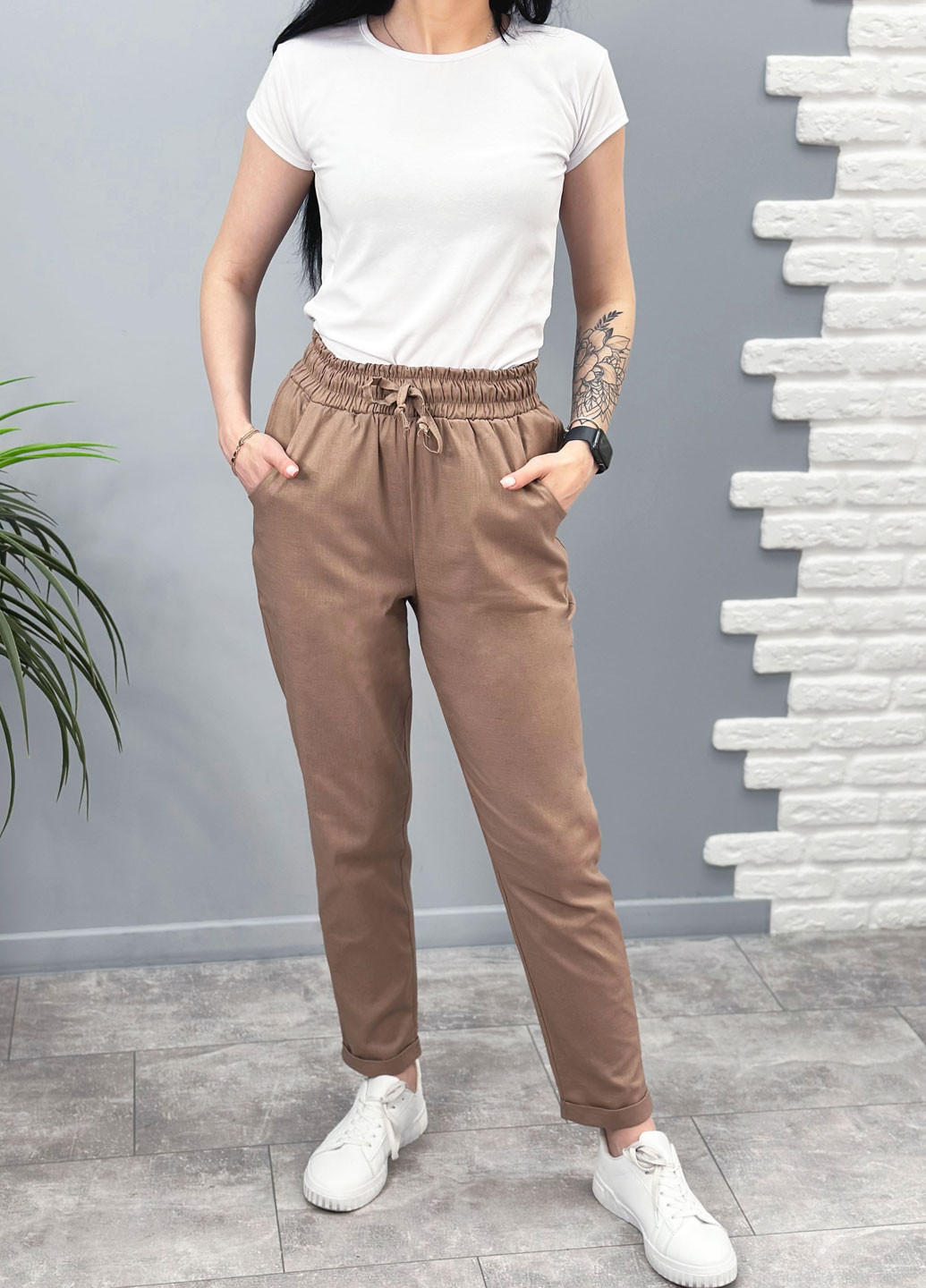 Укороченные штаны с карманами Fashion Girl street (258726871)