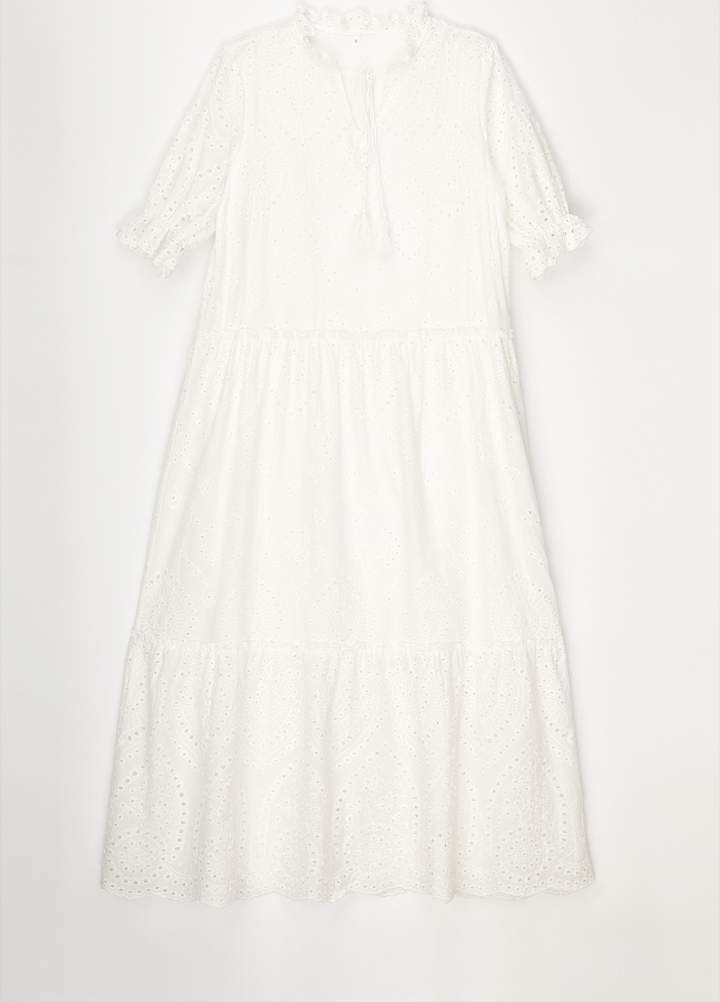 Белое повседневный платье No Brand однотонное