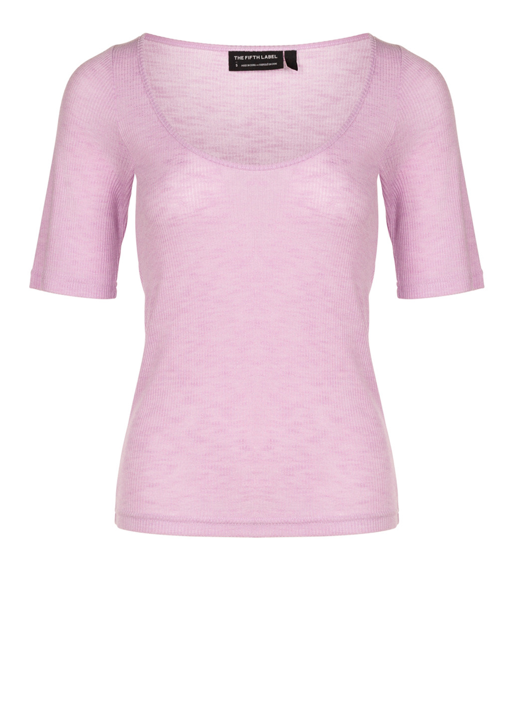 Сиреневая летняя женская сиреневая футболка с коротким рукавом The Fifth Label