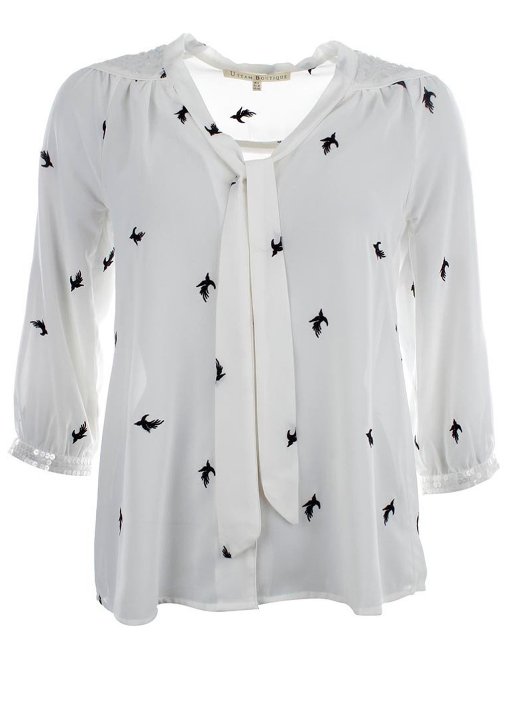 Белая женская белая шифоновая блузка Uttam Boutique