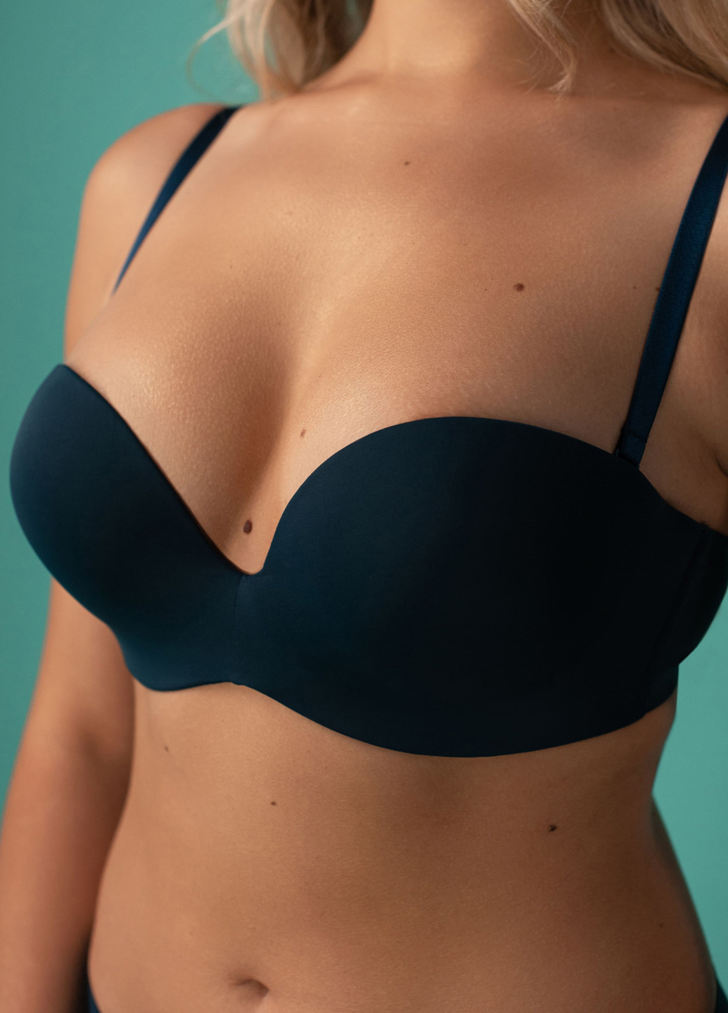 Тёмно-синий балконет бюстгальтер slz19801225 формованная чашка темно-синий Silenza с косточками