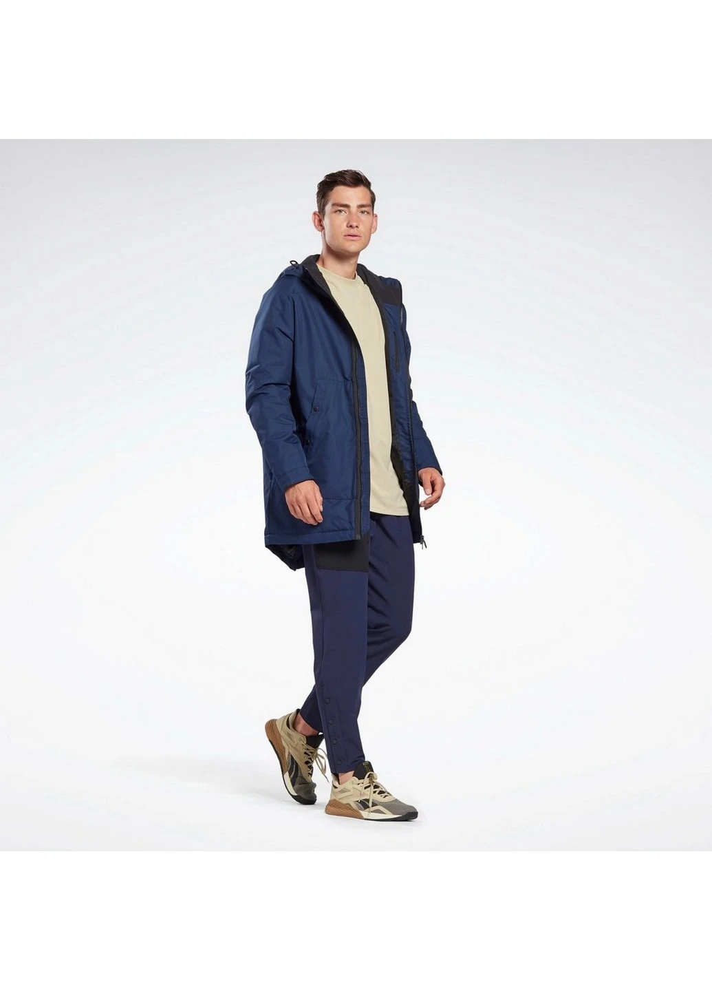 Синяя демисезонная мужская куртка ow u fl prka fu1684 Reebok