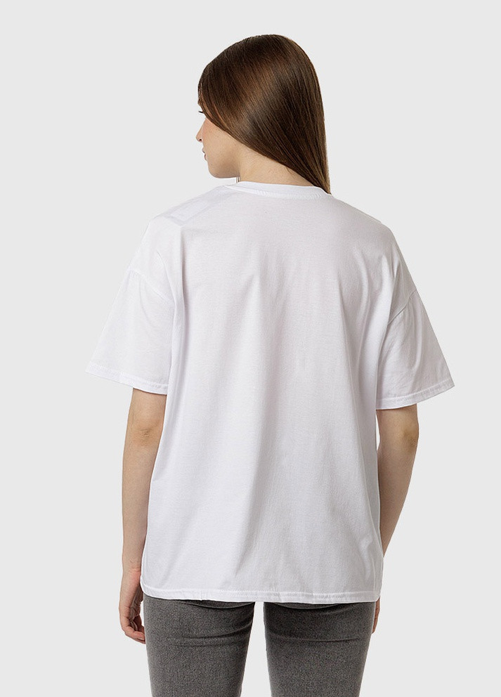 Белая летняя женская футболка оверсайз Dias