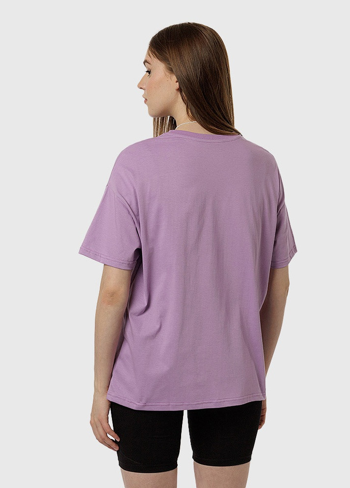Сиреневая летняя женская футболка оверсайз Dias