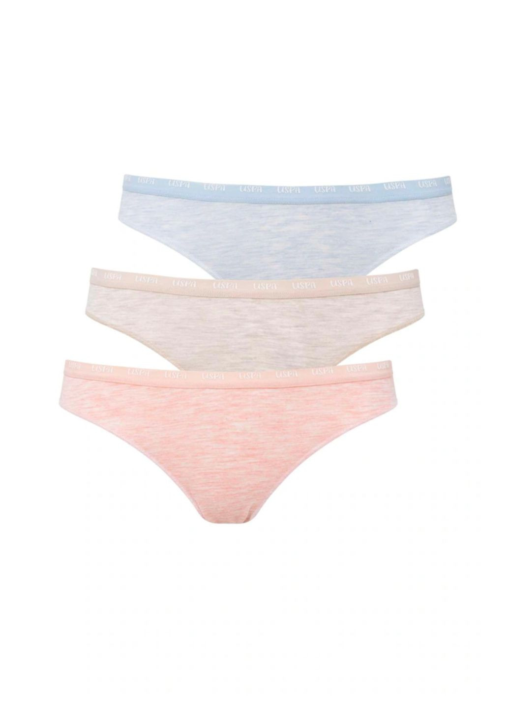 Труси сліпи жіночі (3 шт.)/ US.POLO.ASSN./ / Gri Mlg - Pink Mlg- Blue Mlg./ 36 US.POLO.ASSN. 66331 (258781919)