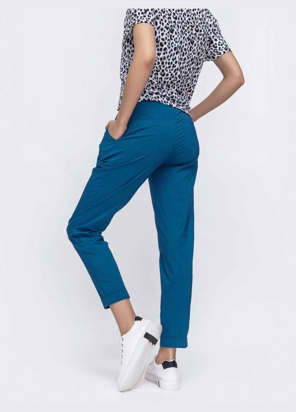 укороченные брюки со стандартной посадкой синие Dressa (258794102)