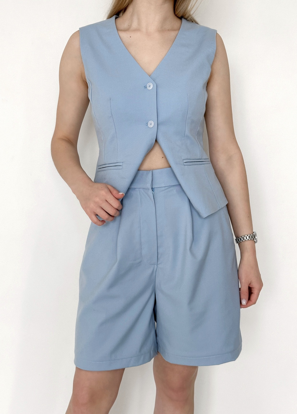 Женские классические шорты с высокой талией, голубые Koko boutique (258819308)
