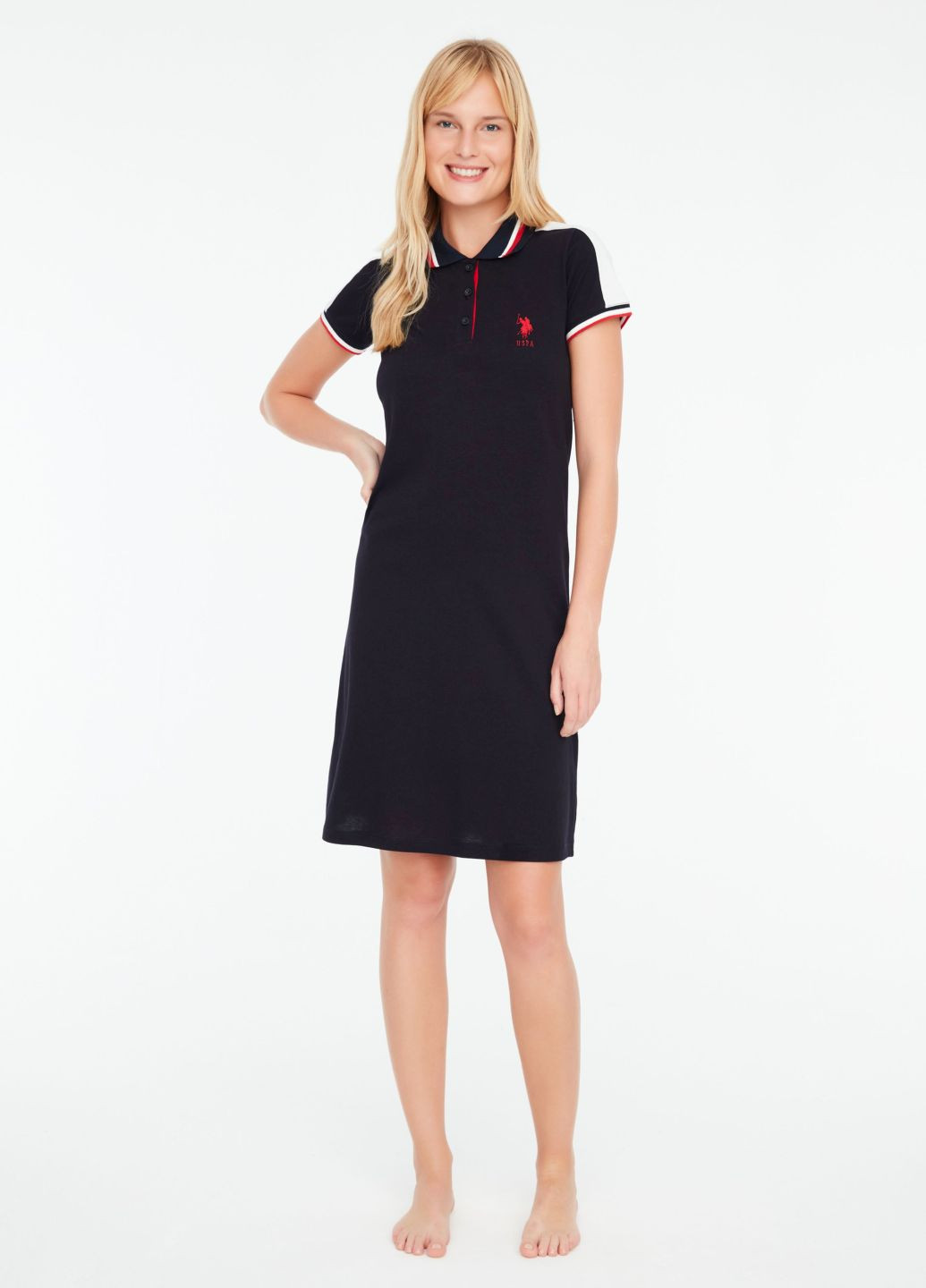 Темно-синя всесезон піжама жіноча, літо (сукня)/ us.polo.assn./ / navy/ m US.POLO.ASSN. 16871