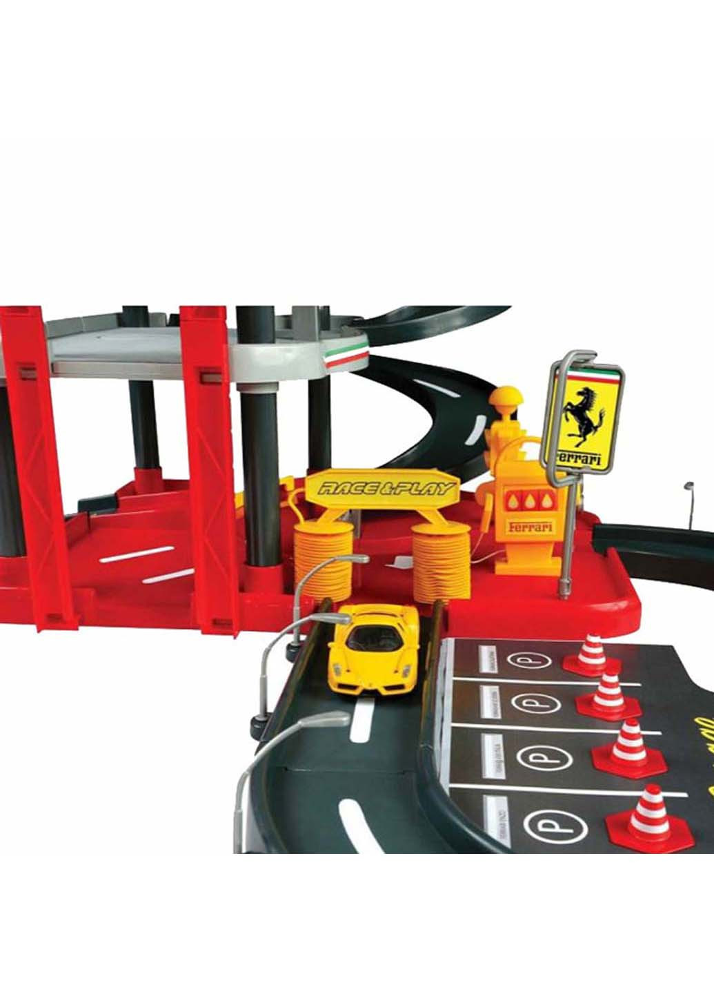 Игровой набор Гараж Ferrari с двумя машинками 1:43 трехуровневый Bburago (258842573)
