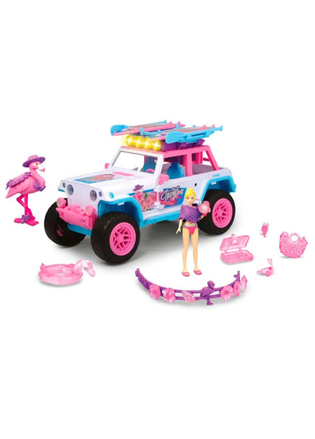 Іграшковий набір Фламінго з позашляховиком та аксесуарами 22 см Dickie toys (258843006)