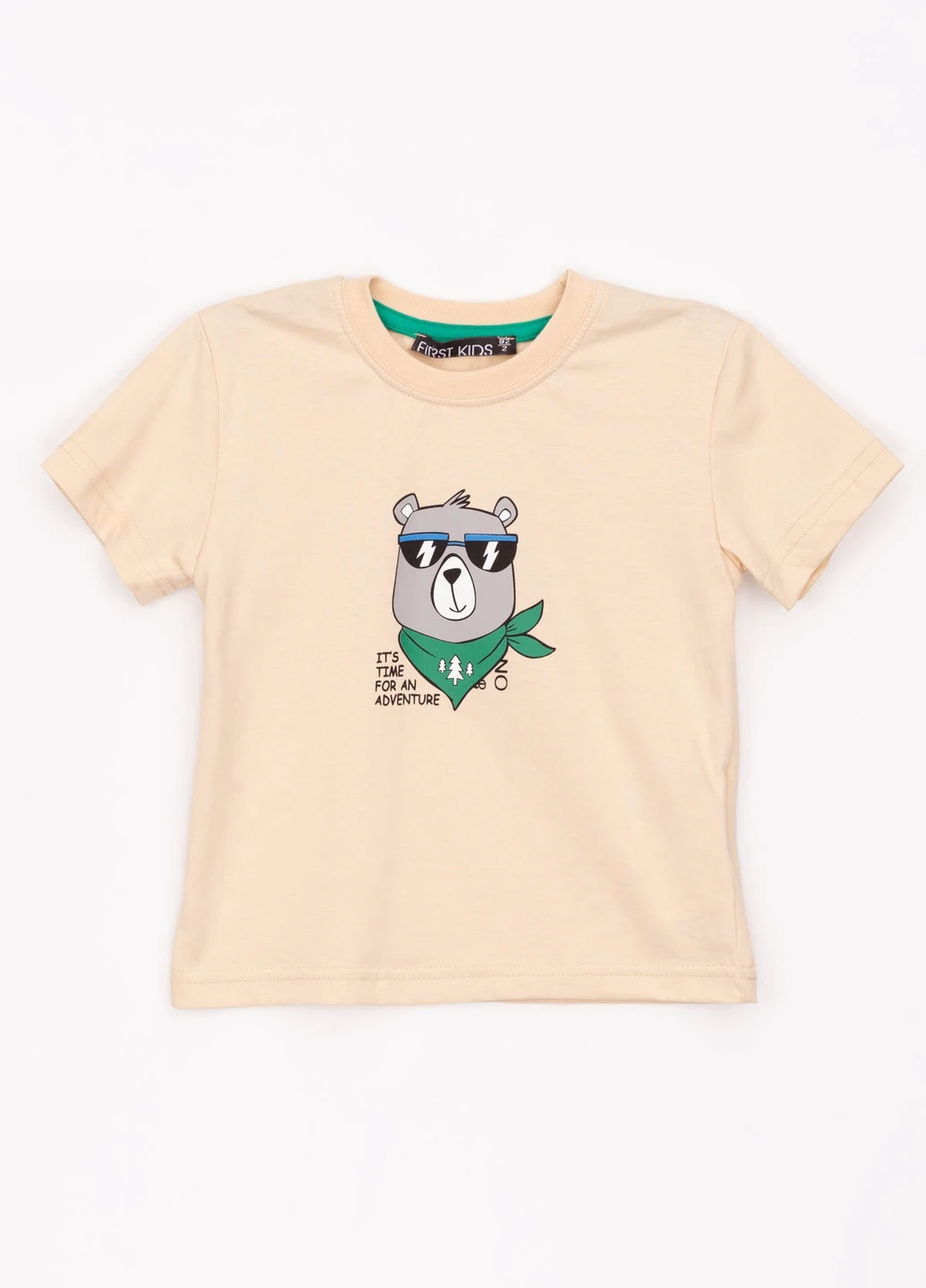 Бежевая летняя футболка First Kids