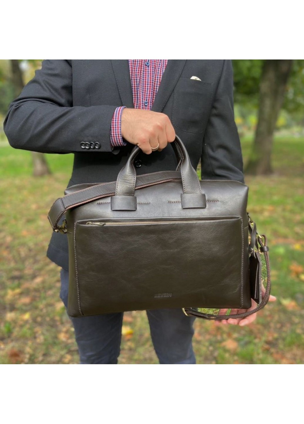 Чоловіча шкіряна сумка 41х28х9 см Newery (258845005)