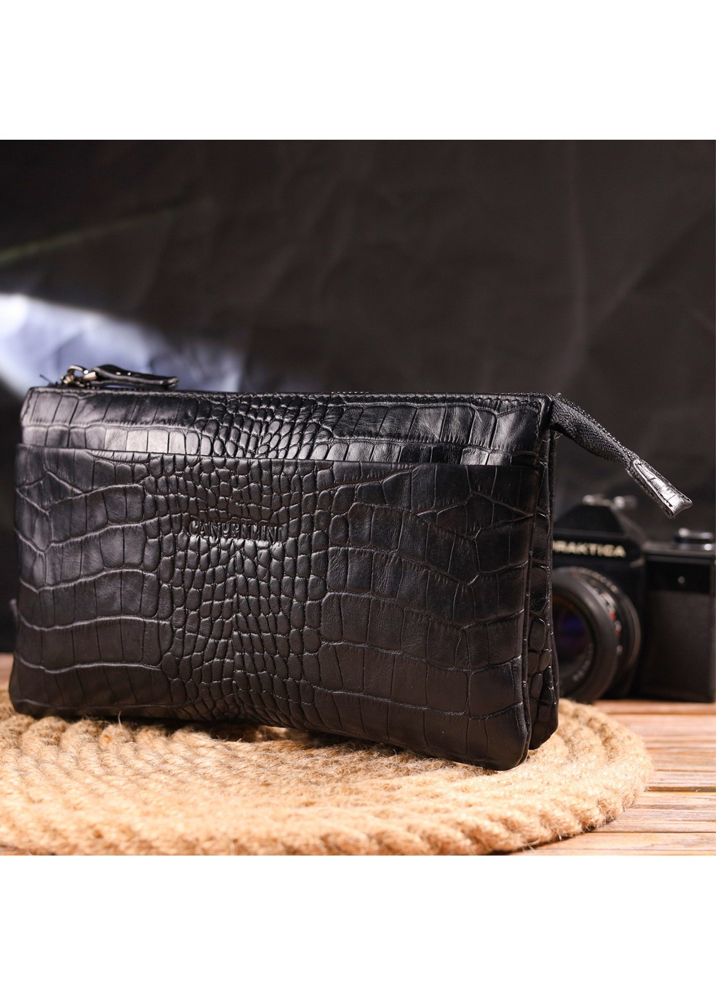 Мужской кожаный клатч 22,5х14х4 см Canpellini (258844854)