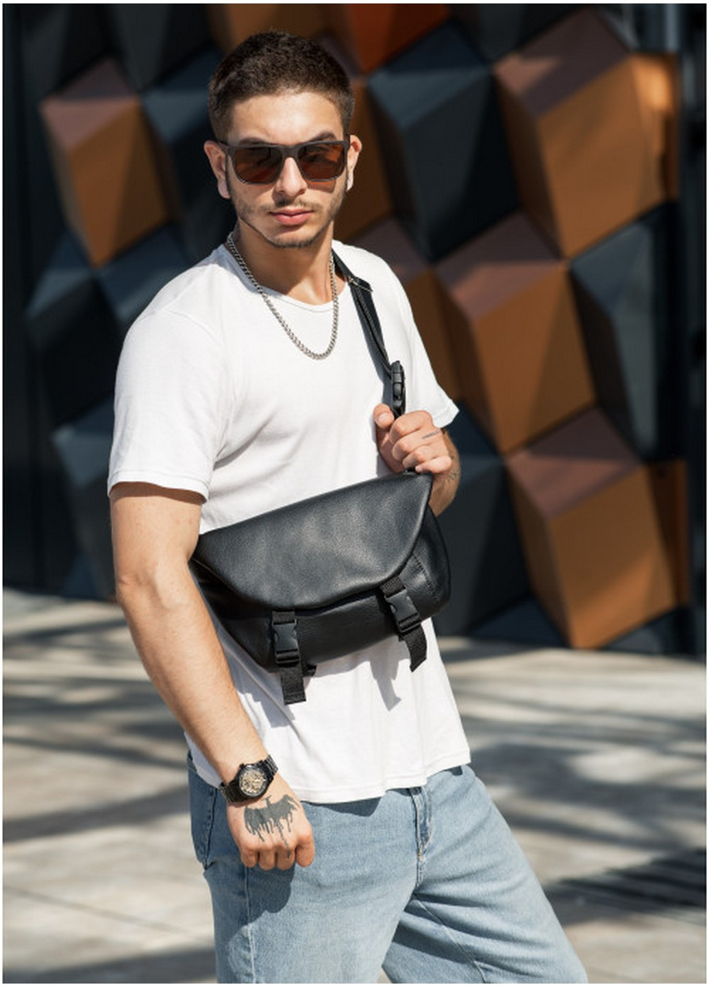 Мужская сумка бананка через плечо 33х22х7 см Sambag (258844896)