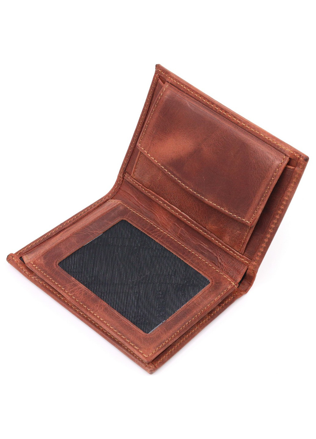 Мужское вертикальное портмоне без застежки в винтажной коже 9х11,5х2 см Karya (258884850)