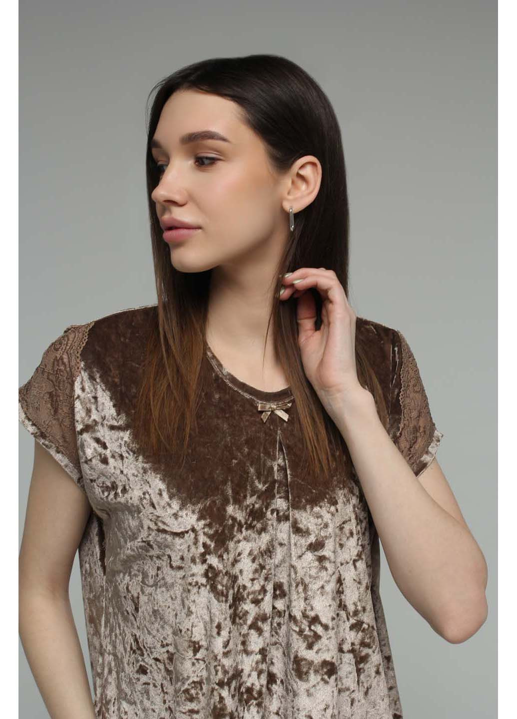 Ночная рубашка Nicoletta коричневая кэжуал