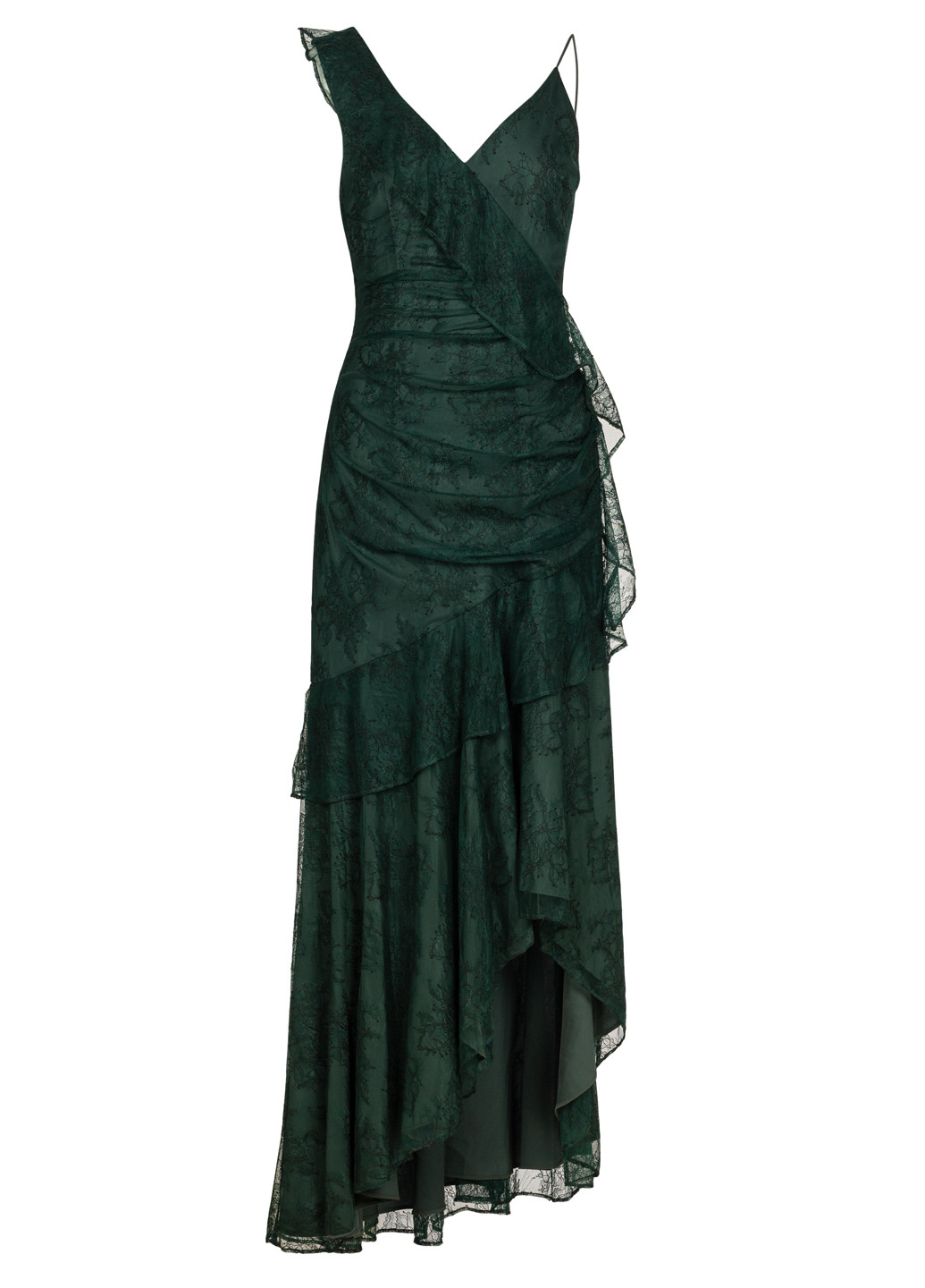 Зелена вечірня жіноча мереживна максі сукня the label з відкритою спиною, а-силует, з відкритими плечима Keepsake однотонна