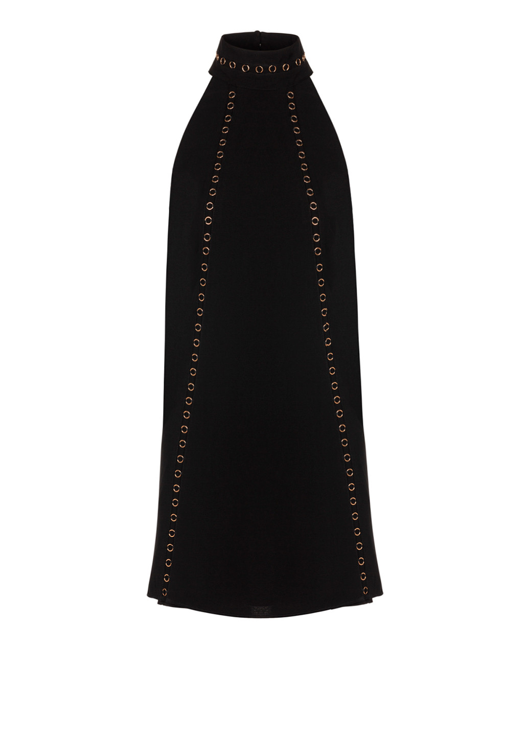 Чорна вечірня жіноча шифонова міні сукня а-силует, з відкритими плечима Keepsake однотонна