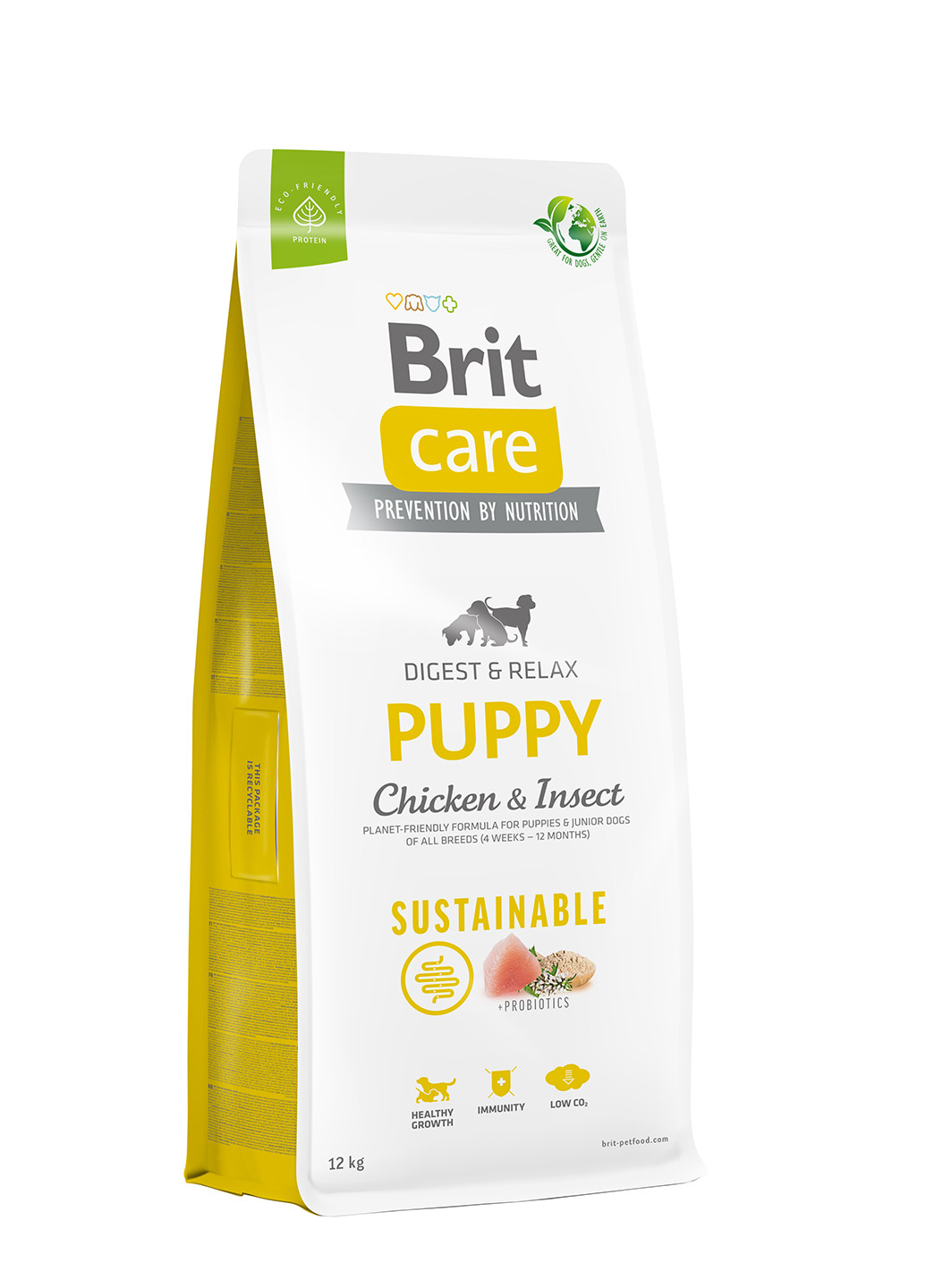 Корм для щенков Dog Sustainable Puppy с курицей и насекомыми, 12 кг Brit Care (258959179)