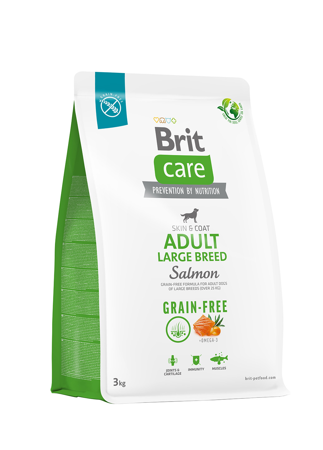 Корм для собак больших пород Dog Grain-free Adult Large Breed беззерновой с лососем, 3 кг Brit Care (258959173)