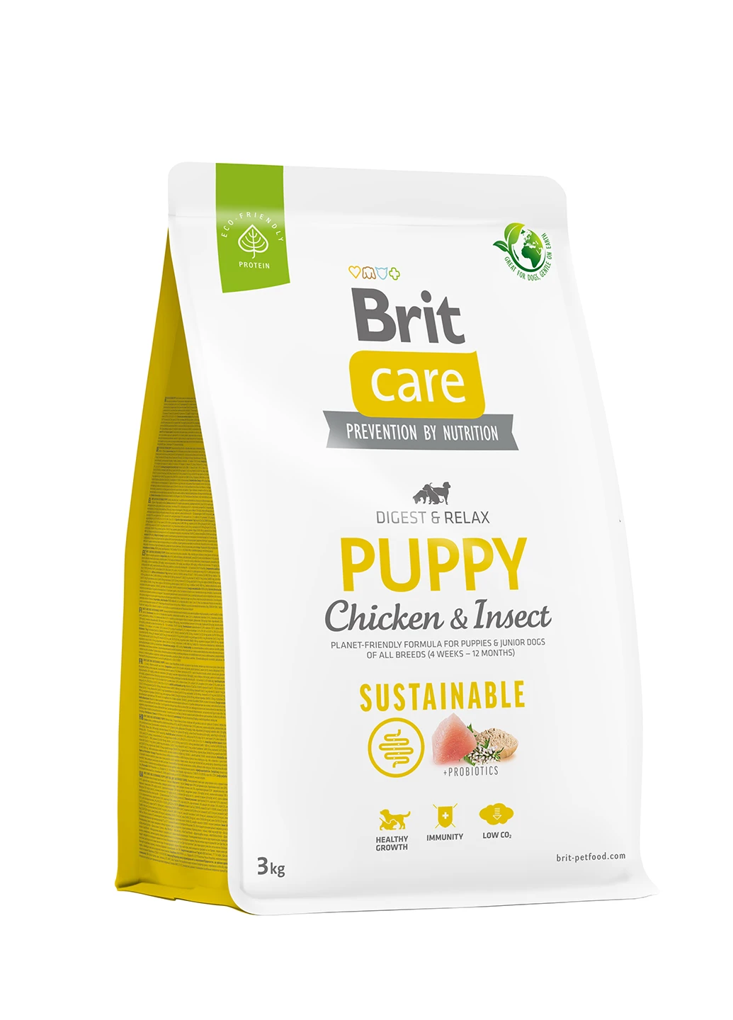 Корм для цуценят Dog Sustainable Puppy з куркою та комахами, 3 кг Brit Care (258959219)