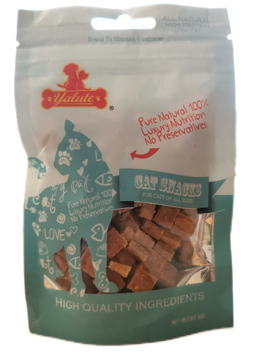 Ласощі Salmon Dices для котів, кубики з лосося, 50 г Yalute (258959207)