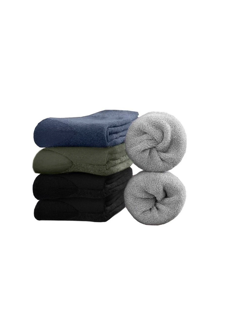 Зелені набір 6 пар теплих махрових шкарпеток organic cotton 42-43 арт. 40001 (зелений, чорний, сірий) JILL ANTONY однотонні (258959260)
