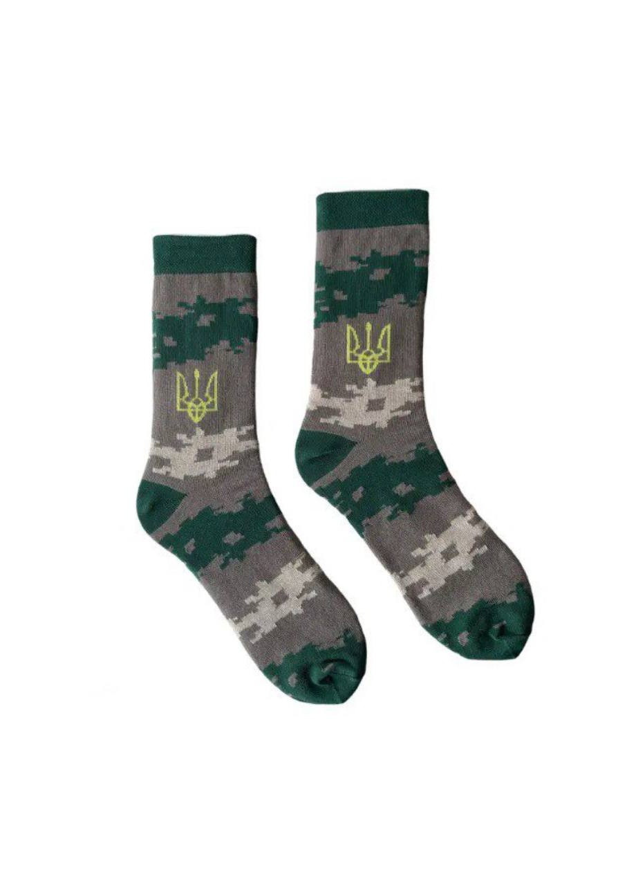 Носки с принтом патричные с символами украины высокие бесшовные дышащие ORGANIC cotton военные носки 41-43 men's JILL ANTONY (258959261)