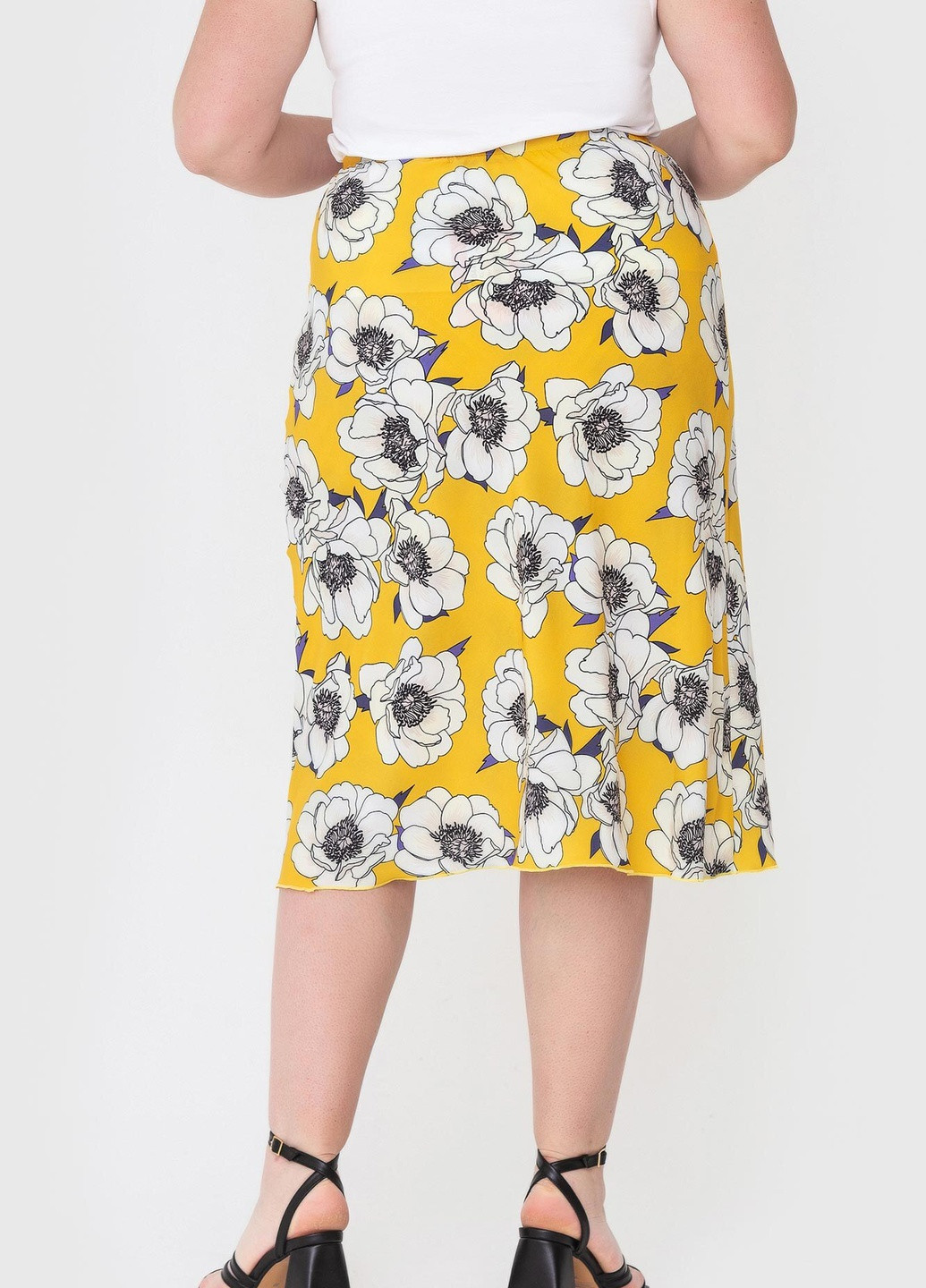 Желтая кэжуал цветочной расцветки юбка Garne