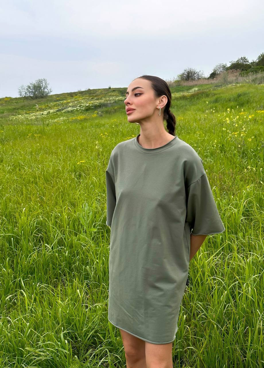 Оливкова (хакі) спортивна спортивна сукня oversize ZF inspire