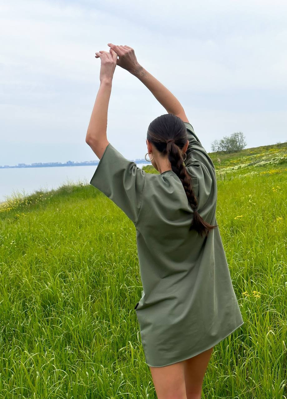 Оливкова (хакі) спортивна спортивна сукня oversize ZF inspire