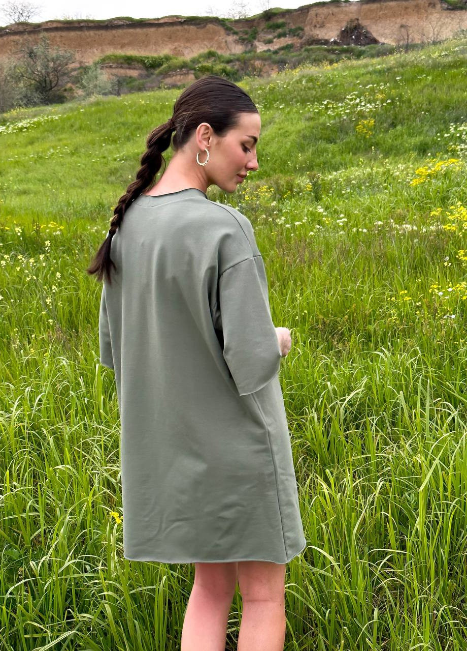 Оливкова (хакі) спортивна спортивна сукня oversize ZF inspire