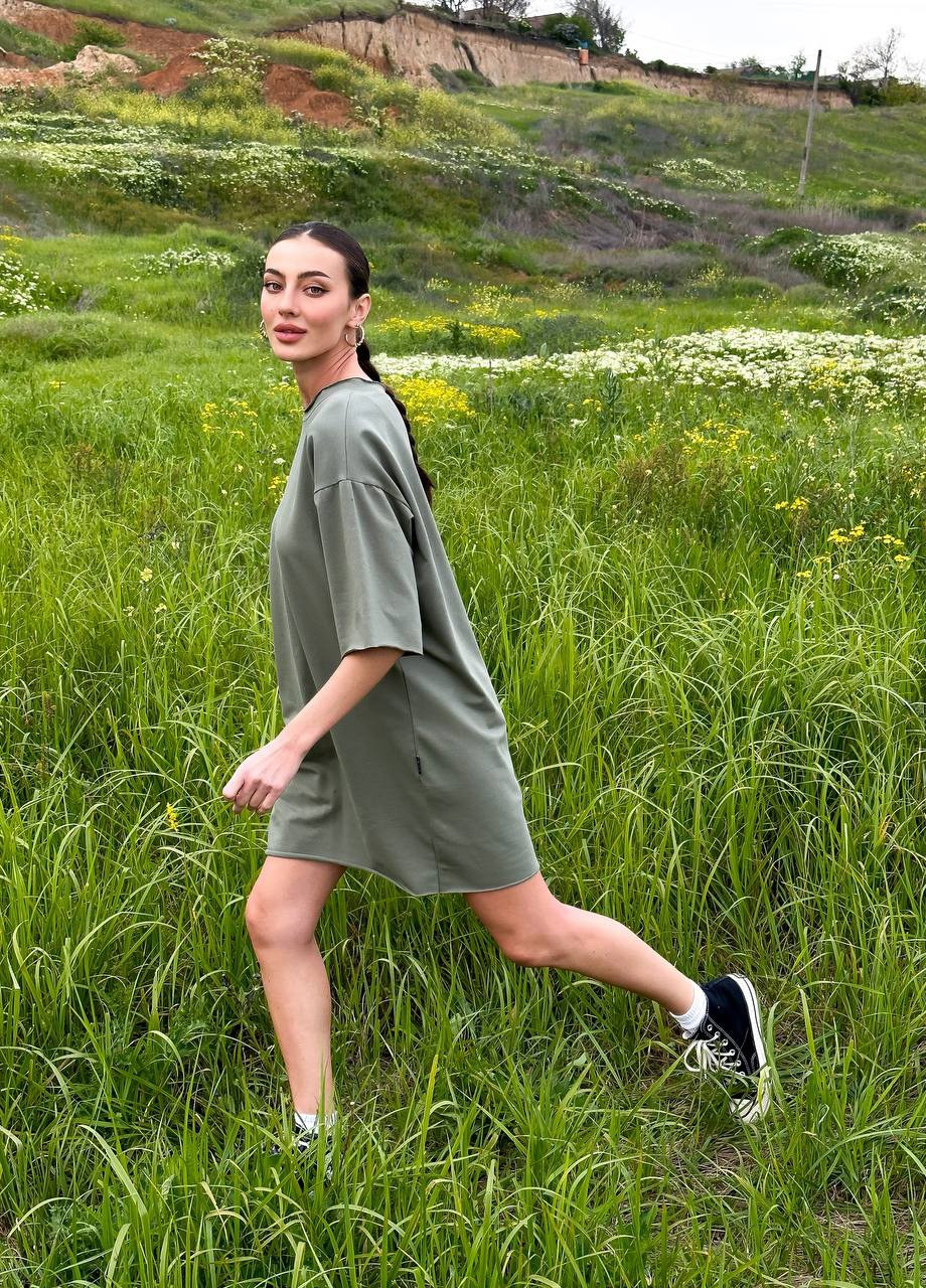 Оливкова (хакі) спортивна спортивна сукня oversize ZF inspire