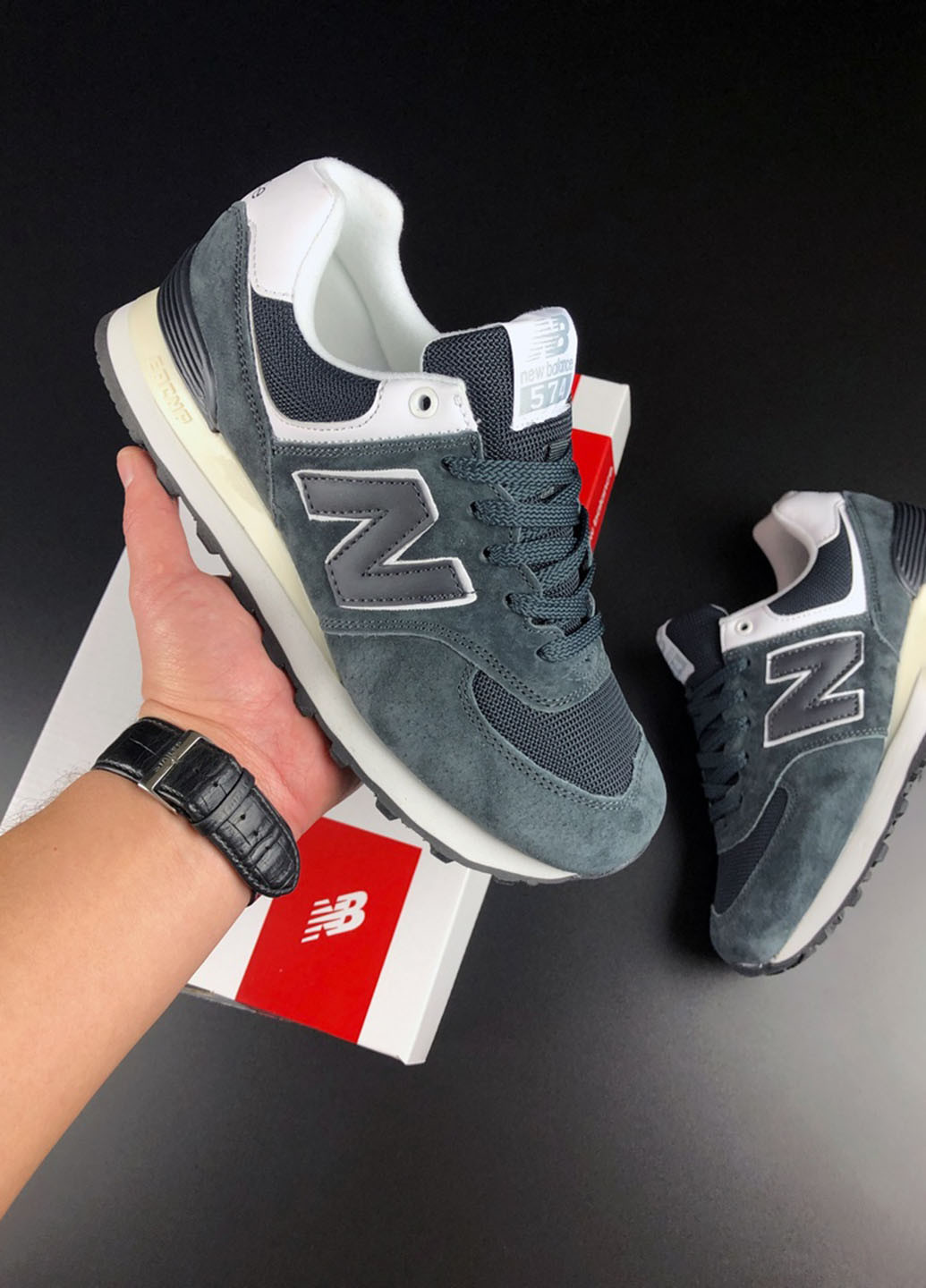 Сірі всесезонні жіночі кросівки репліка 1 в 1 (Copy) New Balance 574 No Brand сірі демісезони (258961801)