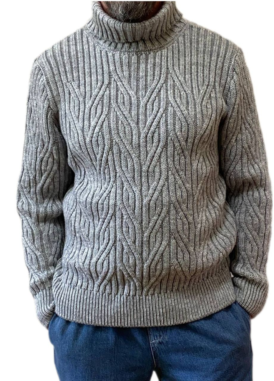 Серый зимний теплый толстый свитер Berta Lucci