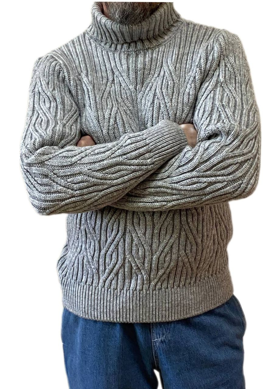 Серый зимний теплый толстый свитер Berta Lucci