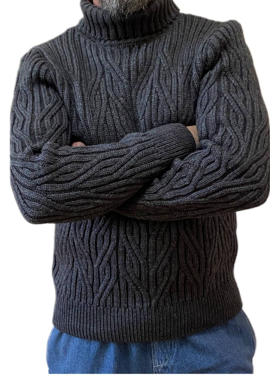 Графитовый зимний теплый толстый свитер Berta Lucci