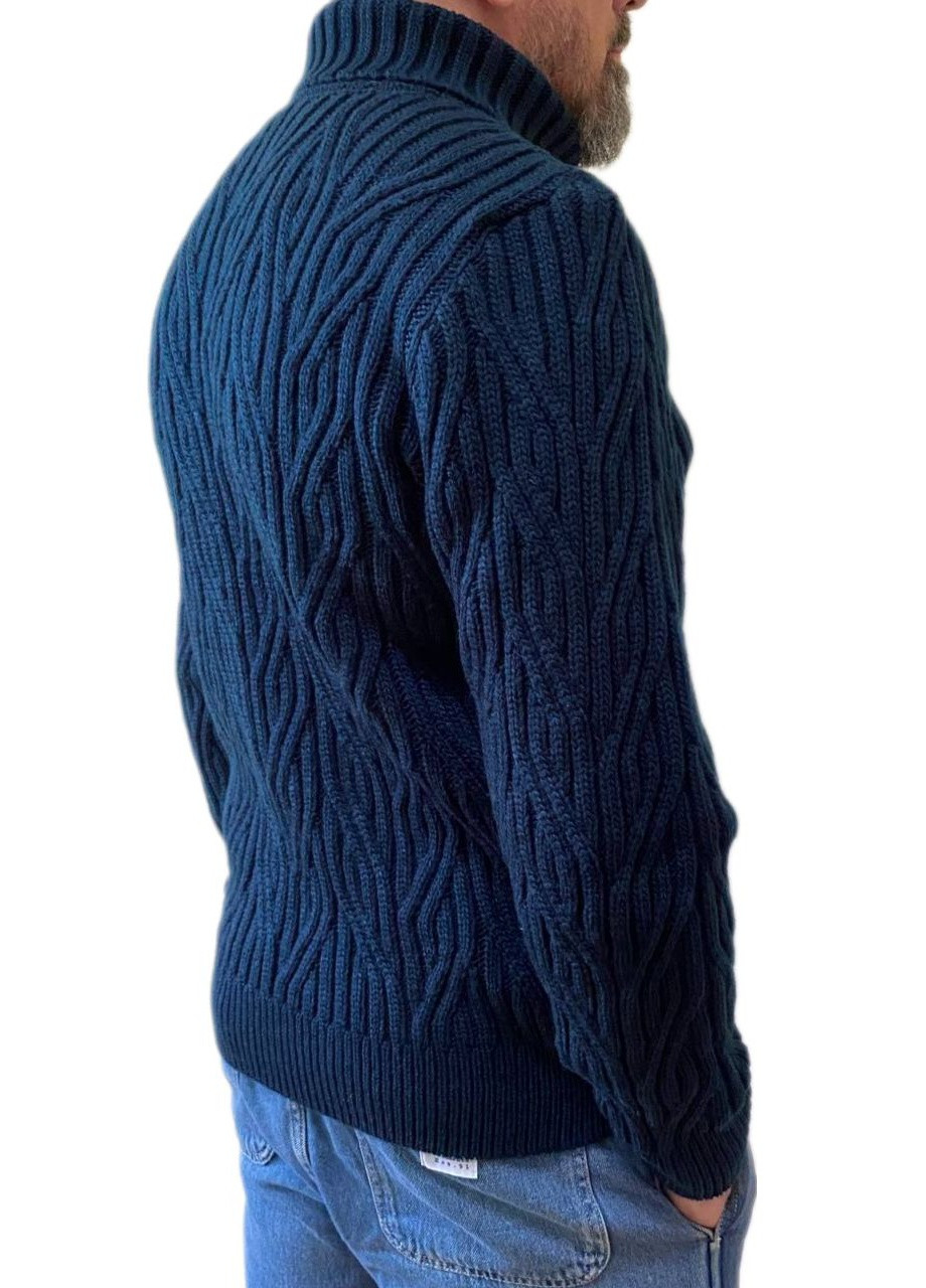 Темно-синій зимовий теплий светр Berta Lucci