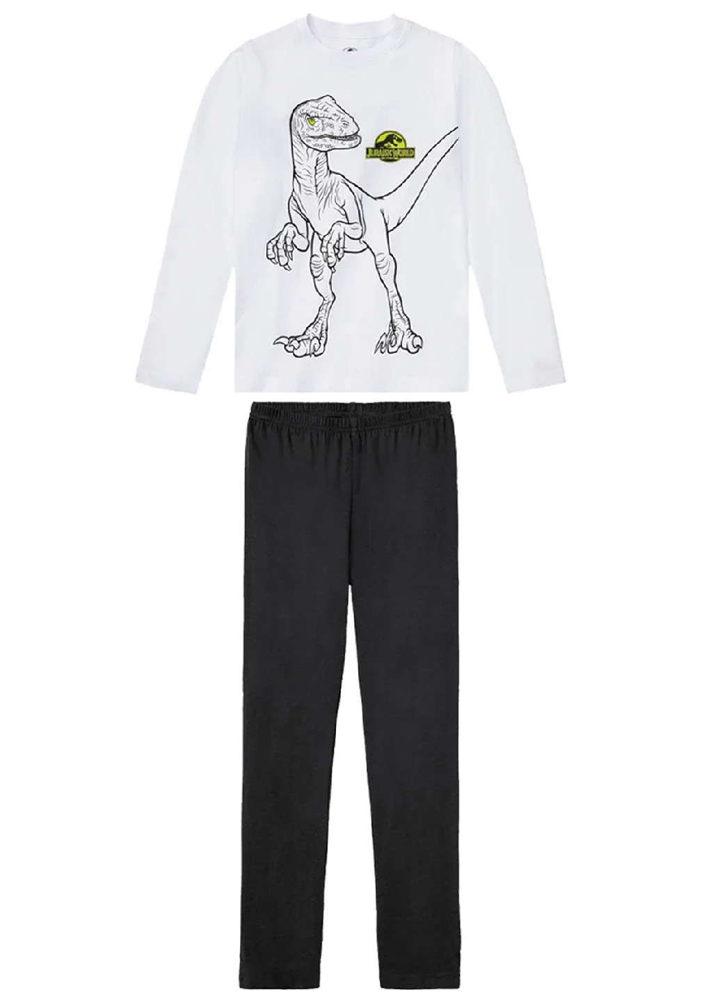 Черно-белая всесезон пижама (лонгслив, брюки) Lupilu