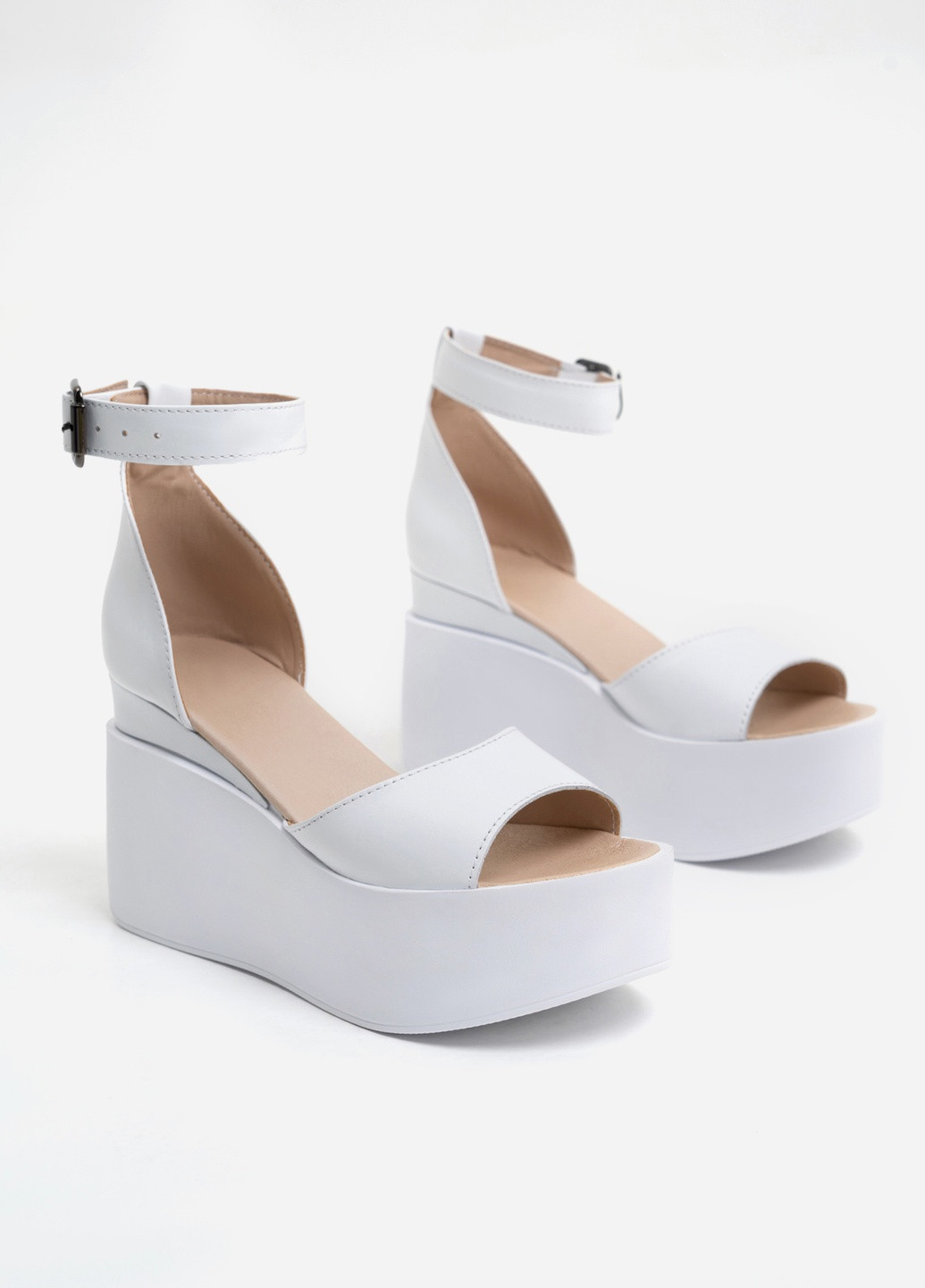 Белые босоножки женские ISSA PLUS с ремешком