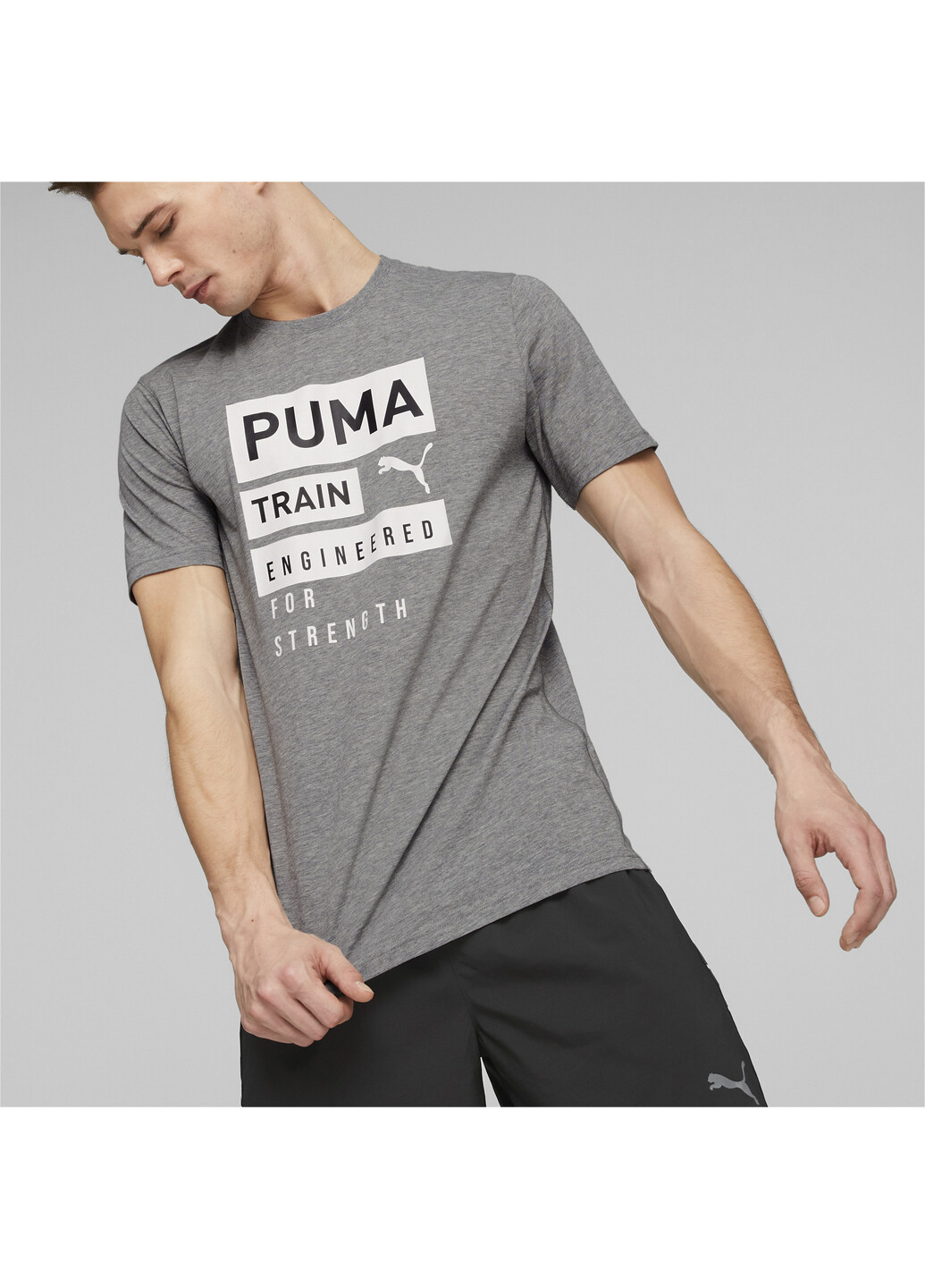 Сіра футболка graphic tee engineered men Puma