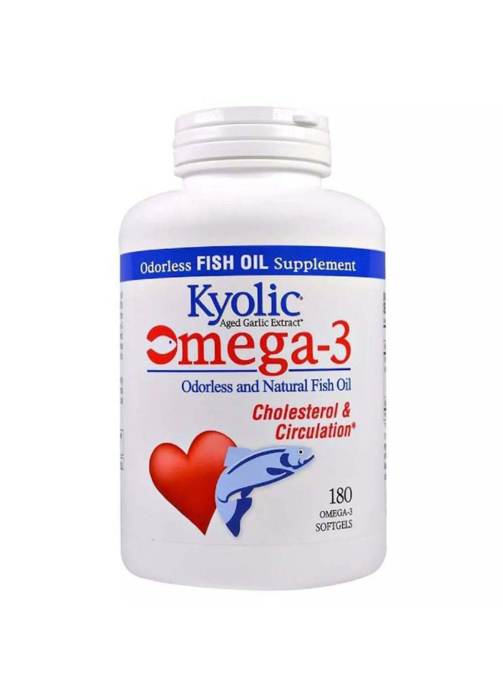 Омега 3 Aged Garlic Extract Cholesterol & Circulation Health 180 Softgels Kyolic (258965797)