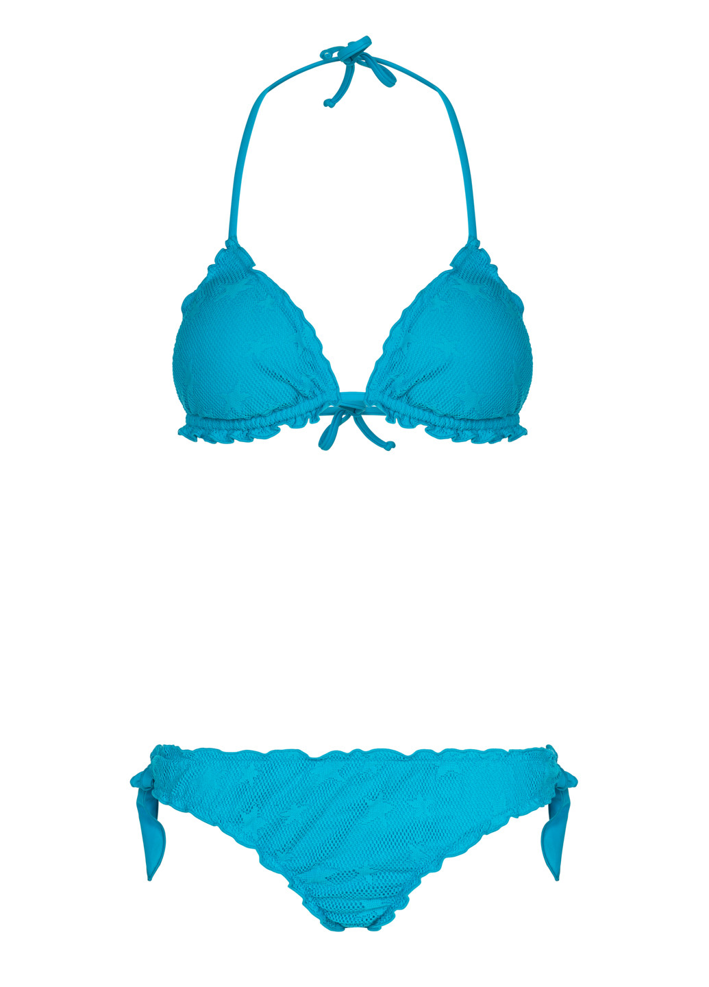 Голубой летний раздельный голубой купальник раздельный, бикини, халтер Tezenis