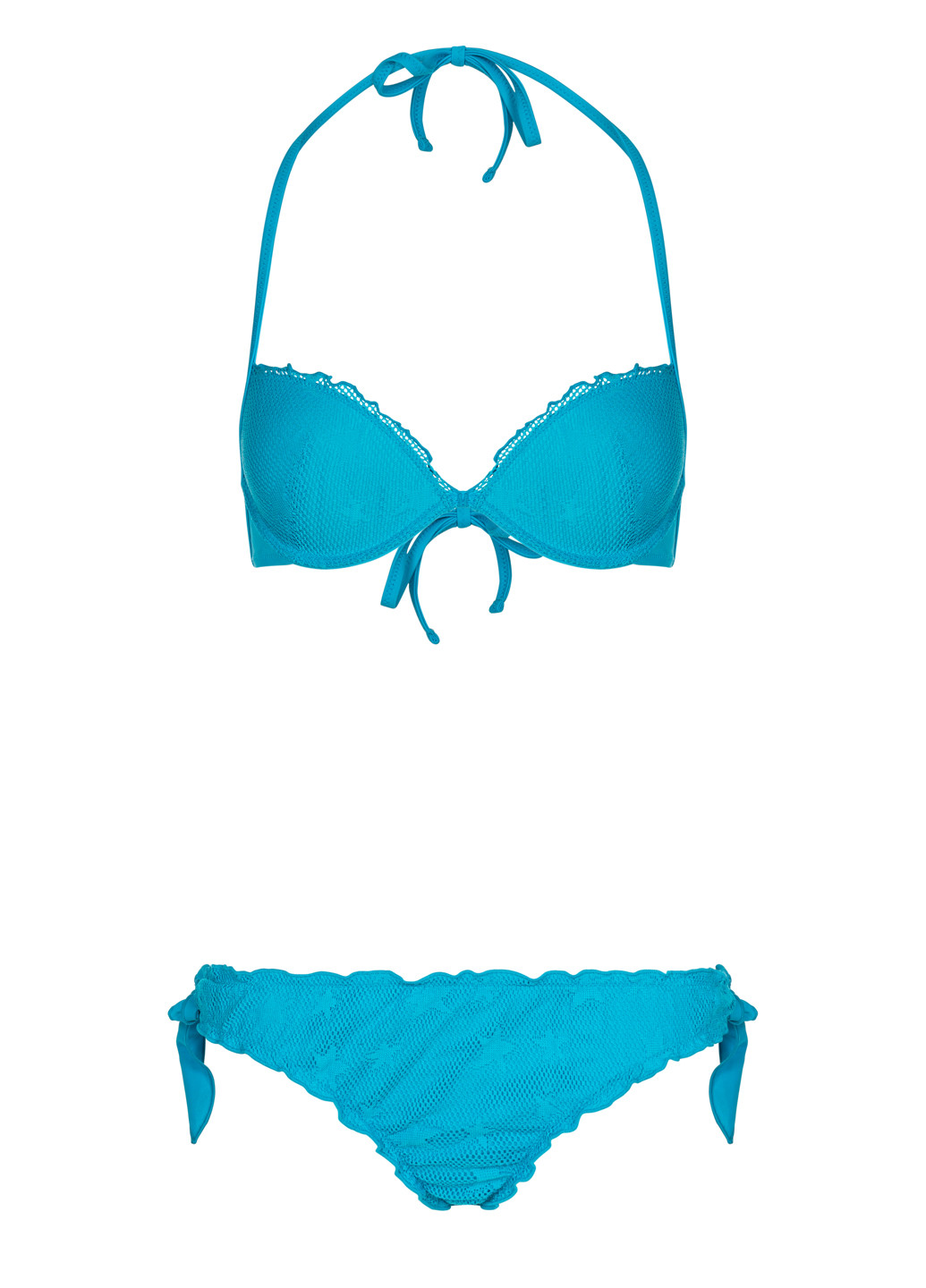 Голубой летний раздельный голубой купальник push-up раздельный, бикини Tezenis